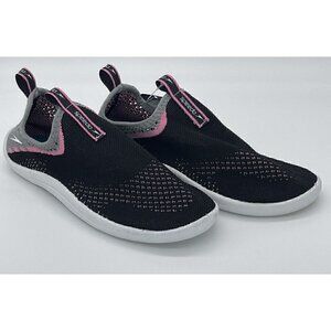 NWT Speedo Women's Small 5/6 Surf Strider Water Shoes Black Pink Gray